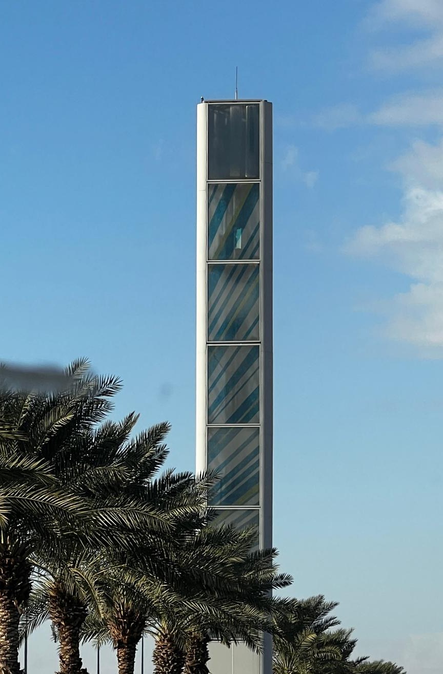 Telecom tower concealed as architectural pillar